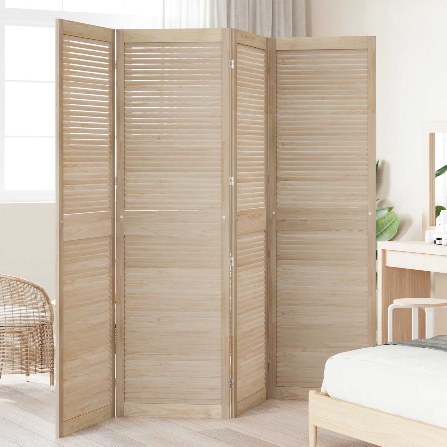 vidaXL Schranktür 4 pcs Natur 201 x 2,1 x 59,5 cm Massives Kiefernholz