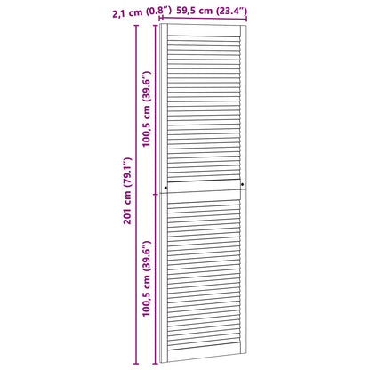 vidaXL Schranktür 4 pcs Natur 201 x 2,1 x 59,5 cm Massives Kiefernholz