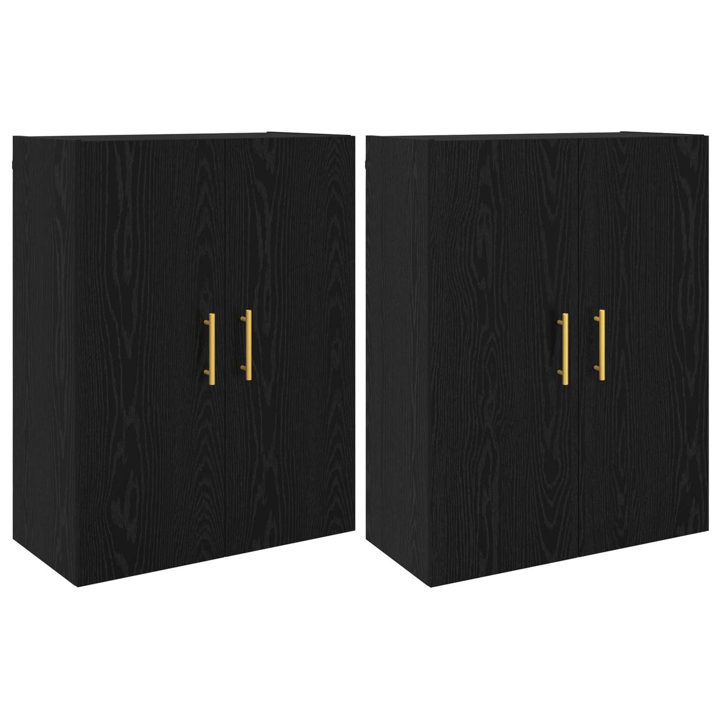 Wandschrank 2 pcs Schwarz Eichen-Optik 69,5 x 34 x 90 cm