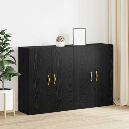 vidaXL Wandschrank 2 pcs Schwarz Eichen-Optik 69,5 x 34 x 90 cm