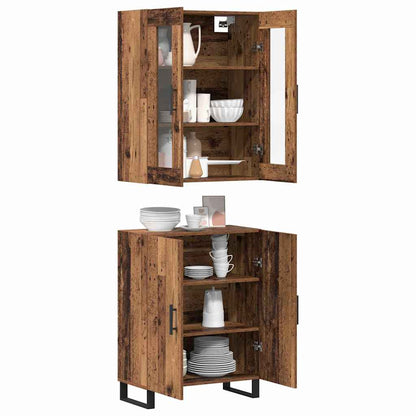vidaXL Highboard 2 pcs Altholz Holzwerkstoff