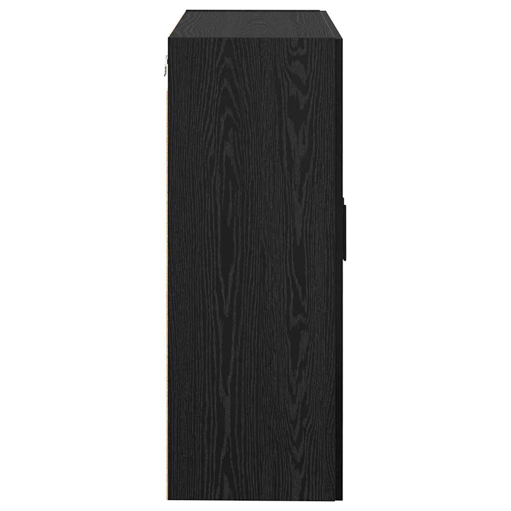 Wandschrank 2 pcs Schwarz Eichen-Optik 69,5 x 34 x 90 cm
