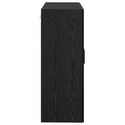 Wandschrank 2 pcs Schwarz Eichen-Optik 69,5 x 34 x 90 cm