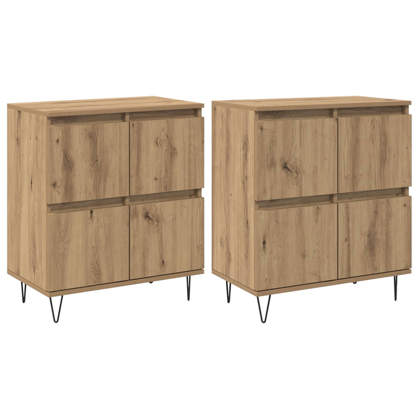 vidaXL Sideboards 2 pcs Artisan-Eiche 120 x 35 x 70 cm Holzwerkstoff