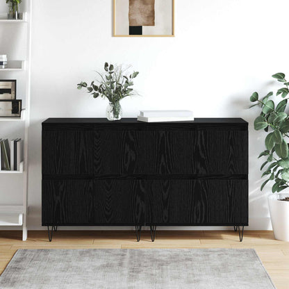 vidaXL Sideboards 2 pcs Schwarz Eichen-Optik 120 x 35 x 70 cm