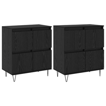 vidaXL Sideboards 2 pcs Schwarz Eichen-Optik 120 x 35 x 70 cm