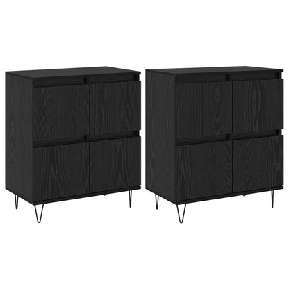 vidaXL Sideboards 2 pcs Schwarz Eichen-Optik 120 x 35 x 70 cm