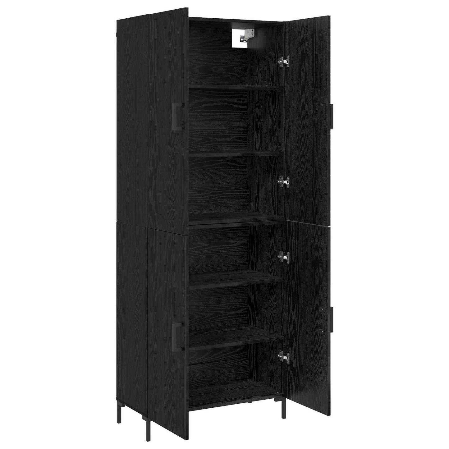 Highboard Schwarz Eichen-Optik 69,5 x 34 x 180 cm Holzwerkstoff