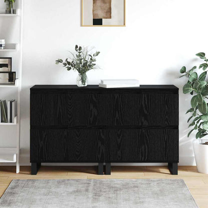 Sideboard 2 pcs Schwarz Eichen-Optik 60 x 35 x 70 cm
