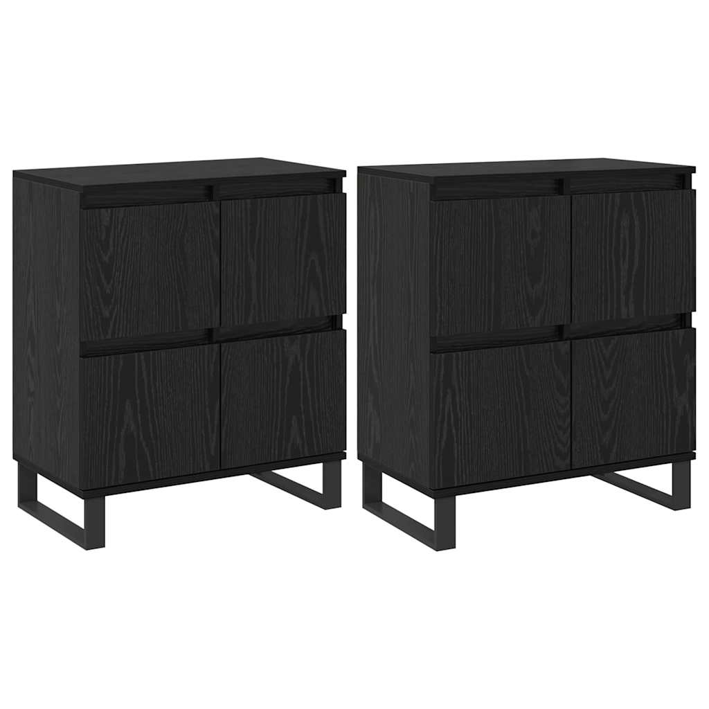 Sideboard 2 pcs Schwarz Eichen-Optik 60 x 35 x 70 cm