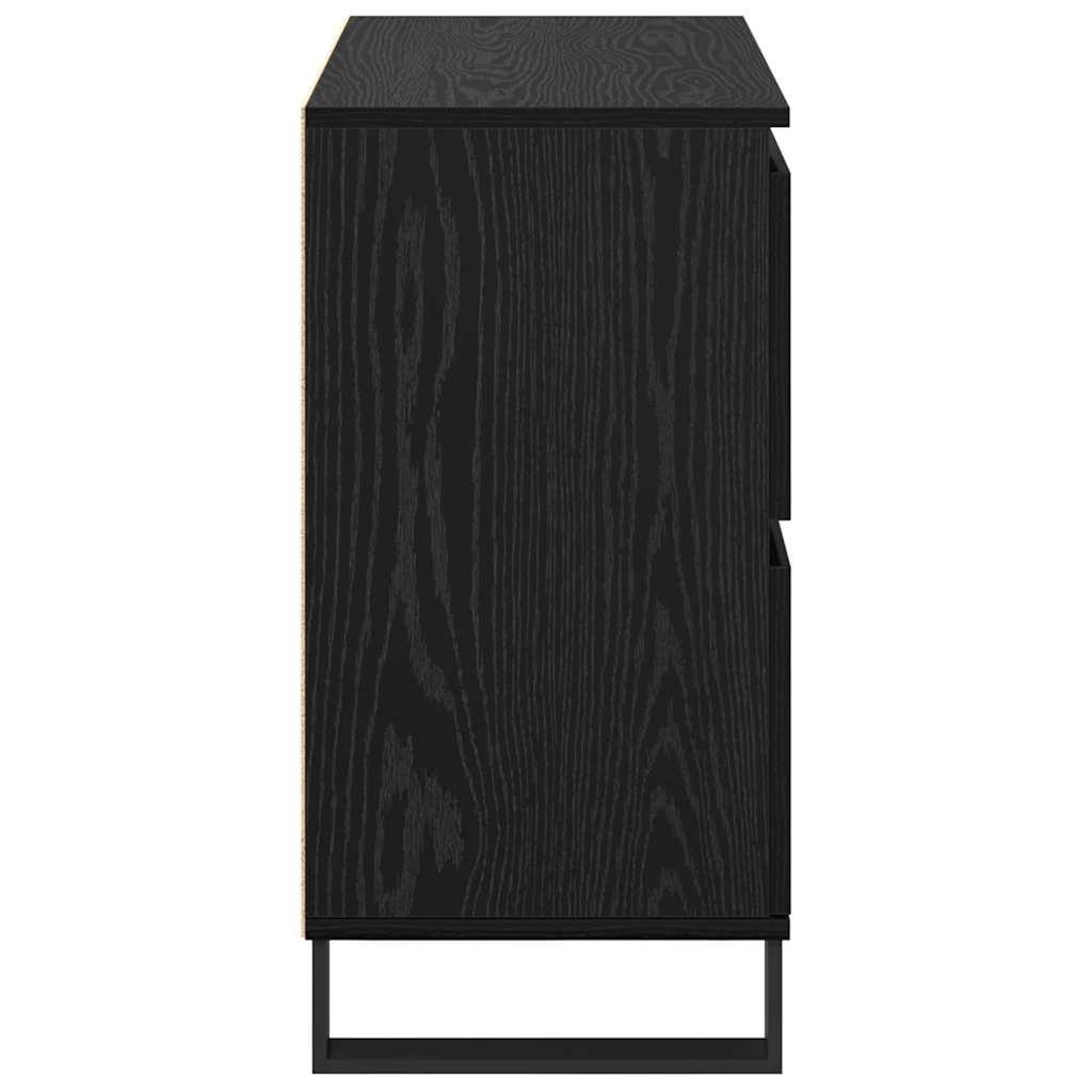 Sideboard 2 pcs Schwarz Eichen-Optik 60 x 35 x 70 cm