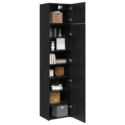vidaXL Sideboard 3 pcs Schwarz Eichen-Optik