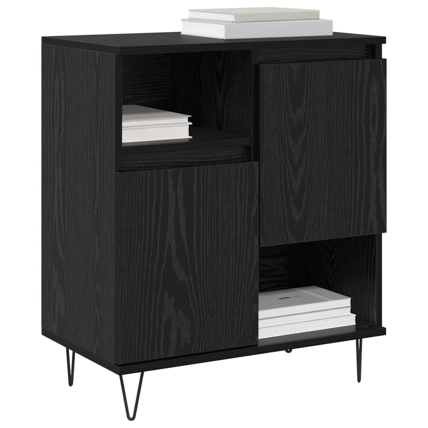 vidaXL Sideboard 3 pcs Schwarz Eichen-Optik 60 x 35 x 70 cm