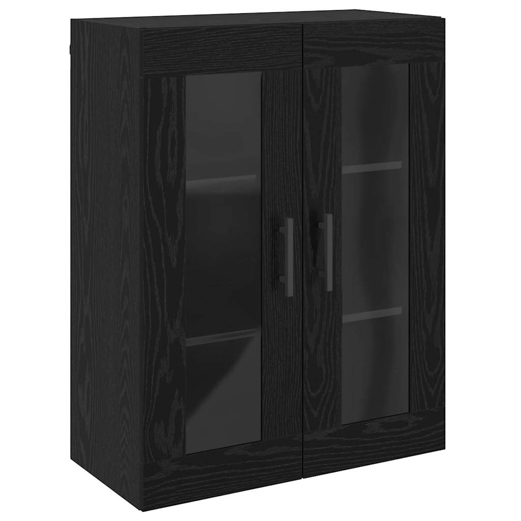 vidaXL Meubles hauts muraux 2 pcs Noir aspect chêne