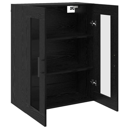 vidaXL Meubles hauts muraux 2 pcs Noir aspect chêne