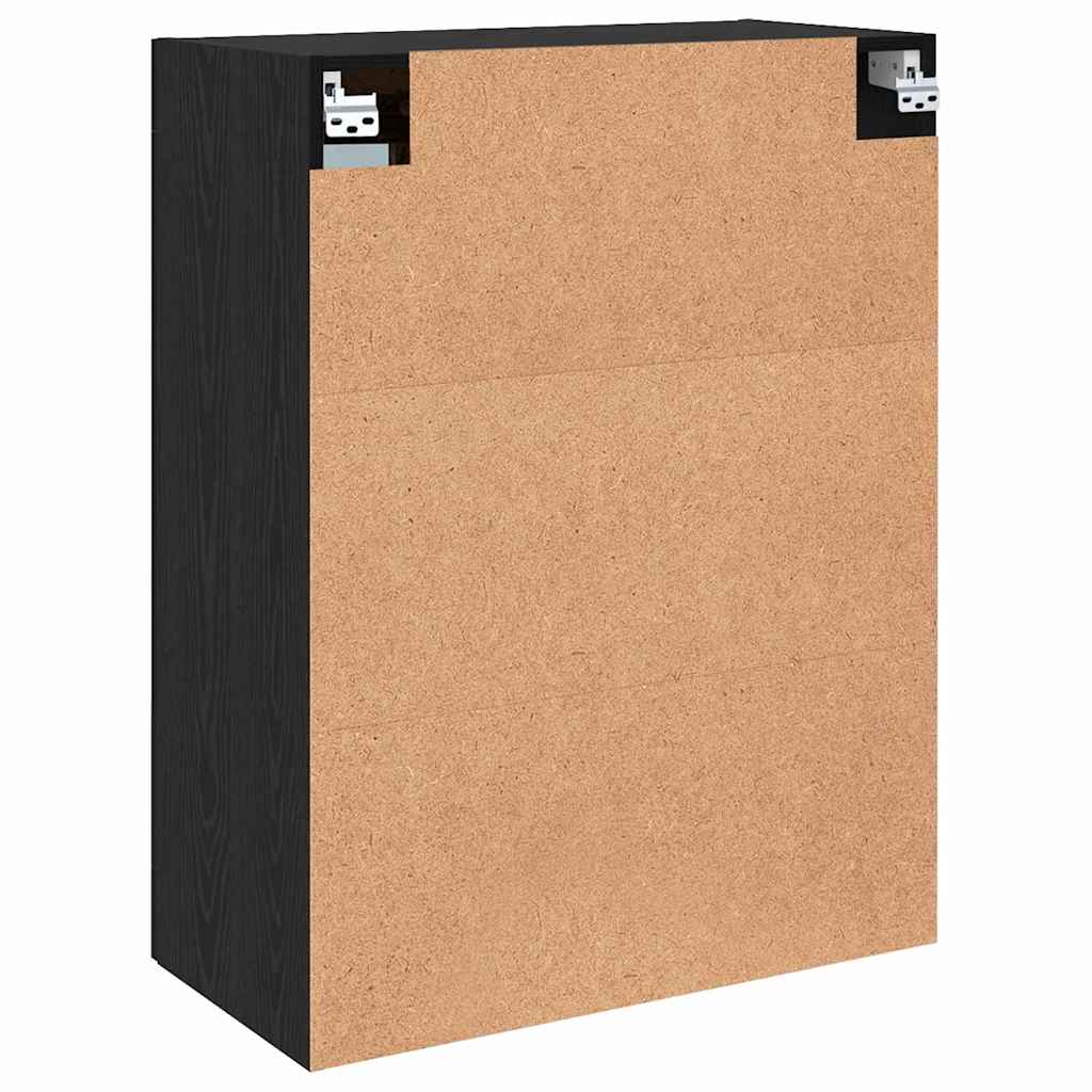 vidaXL Meubles hauts muraux 2 pcs Noir aspect chêne