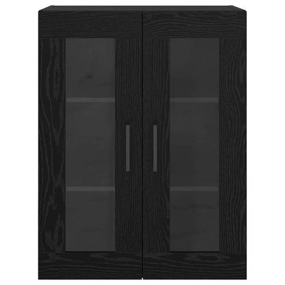 vidaXL Meubles hauts muraux 2 pcs Noir aspect chêne