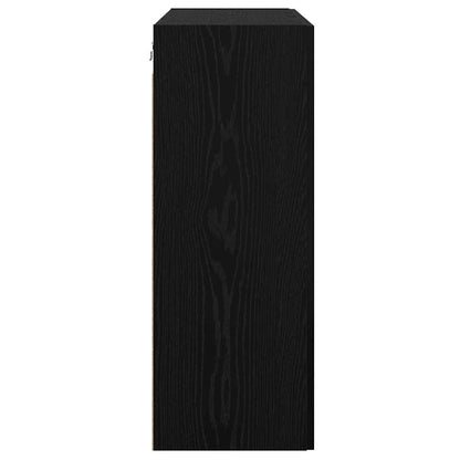 vidaXL Meubles hauts muraux 2 pcs Noir aspect chêne
