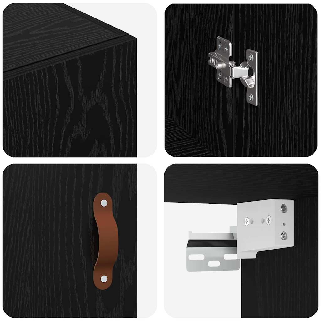 Wandschrank 2 pcs Schwarz Eichen-Optik 69,5 x 34 x 90 cm