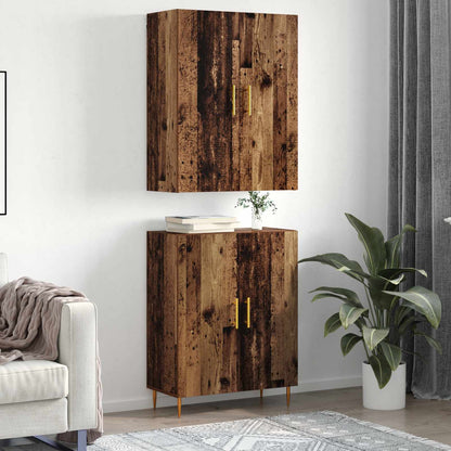 vidaXL Highboard Wandmontiert Altholz 69,5 x 34 x 180 cm Holzwerkstoff