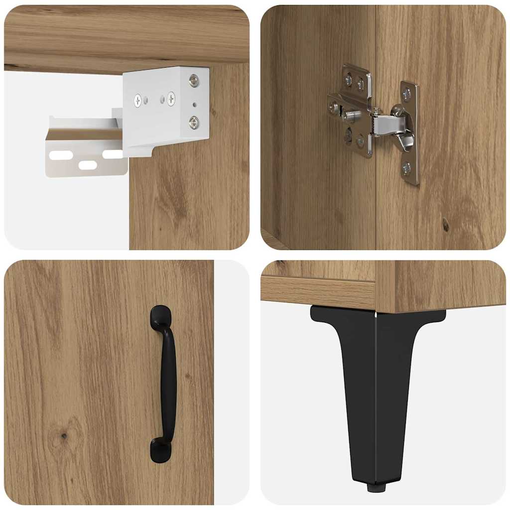 Highboard 2 pcs Artisan-Eiche Holzwerkstoff