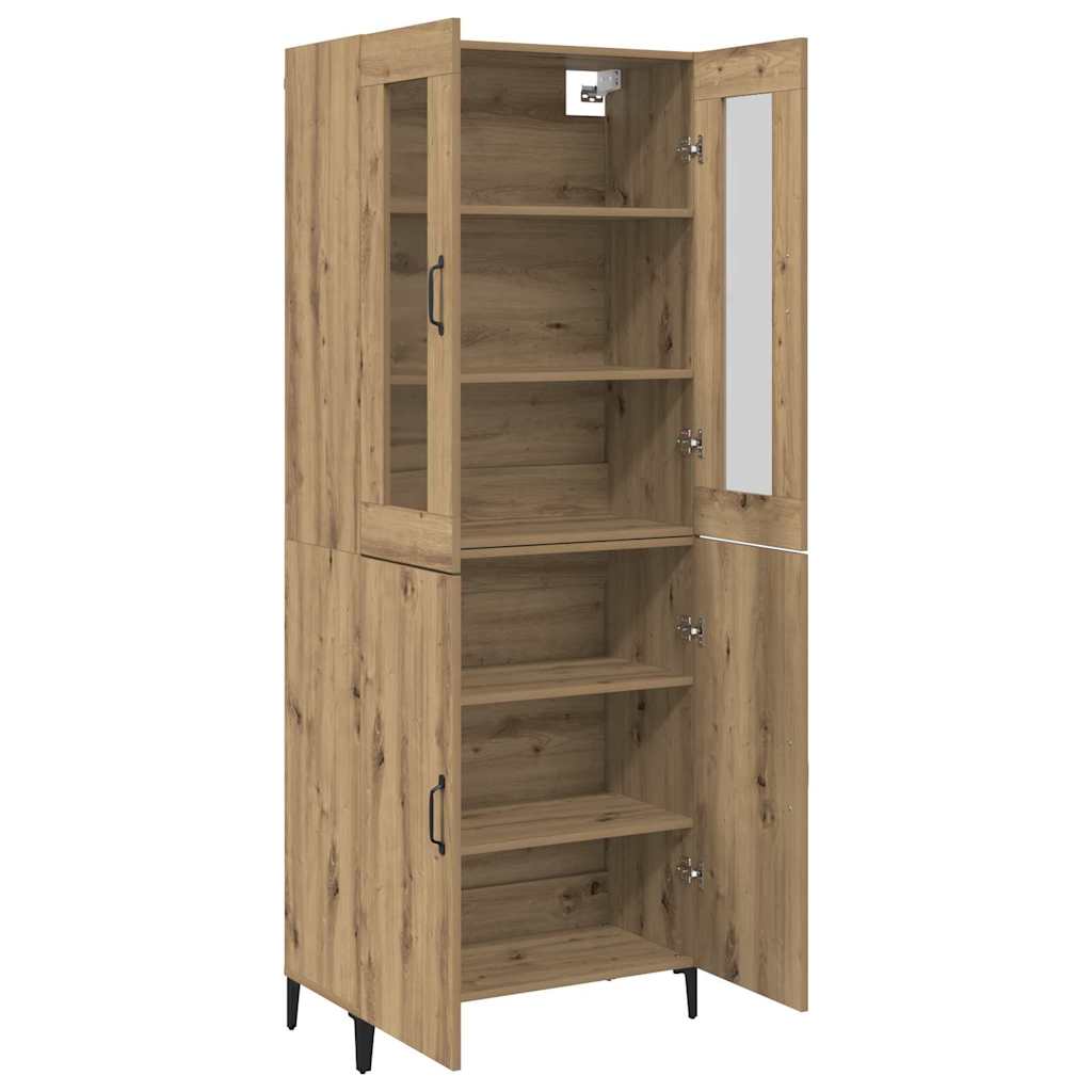 Highboard 2 pcs Artisan-Eiche Holzwerkstoff