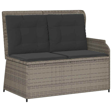 vidaXL Banc de jardin avec coussins gris résine tressée