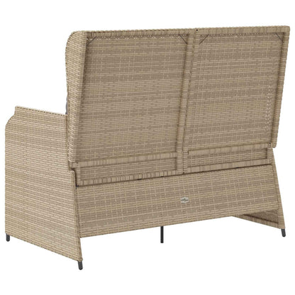 vidaXL Banc de jardin avec coussins beige et gris en résine tressée