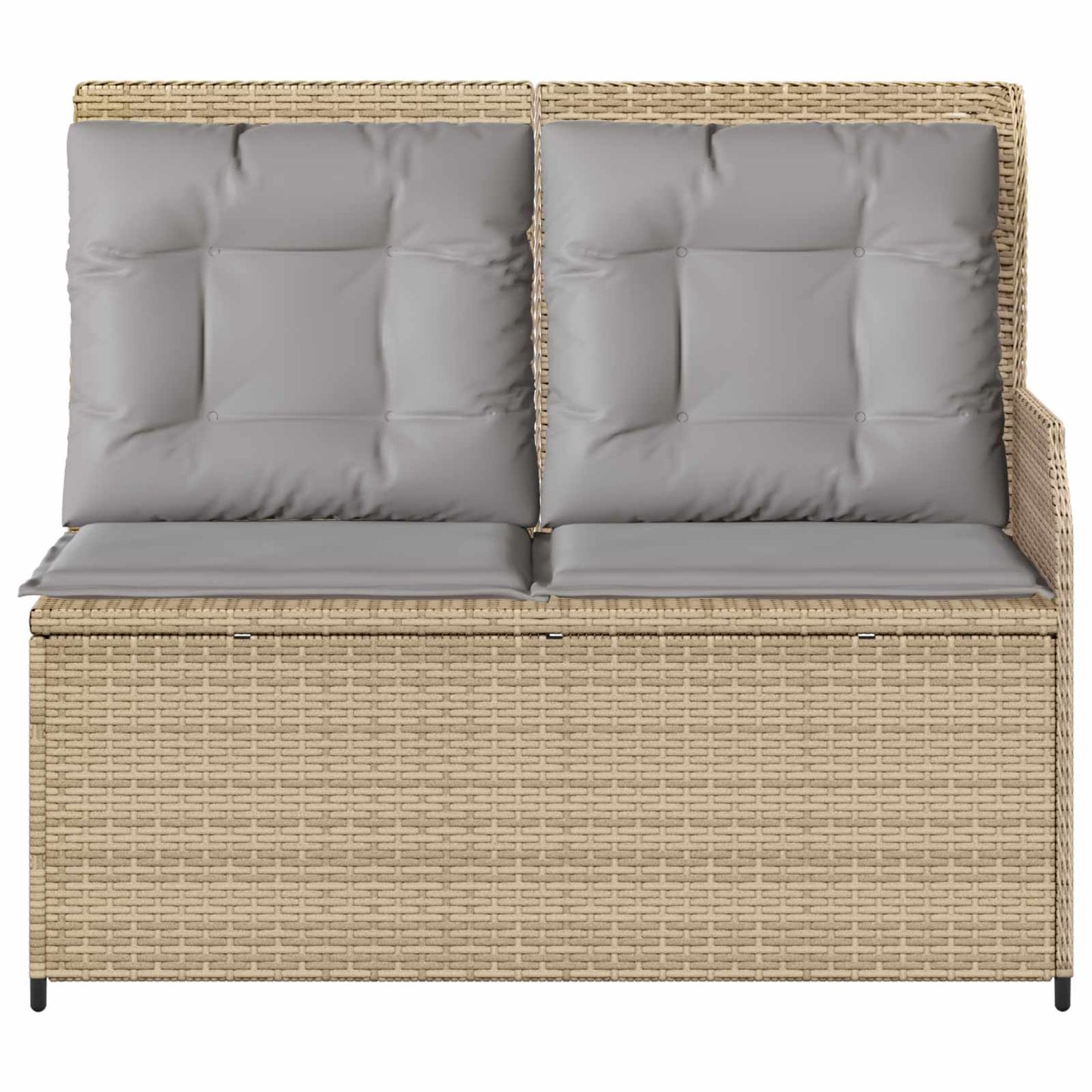 vidaXL Banc de jardin avec coussins beige et gris en résine tressée