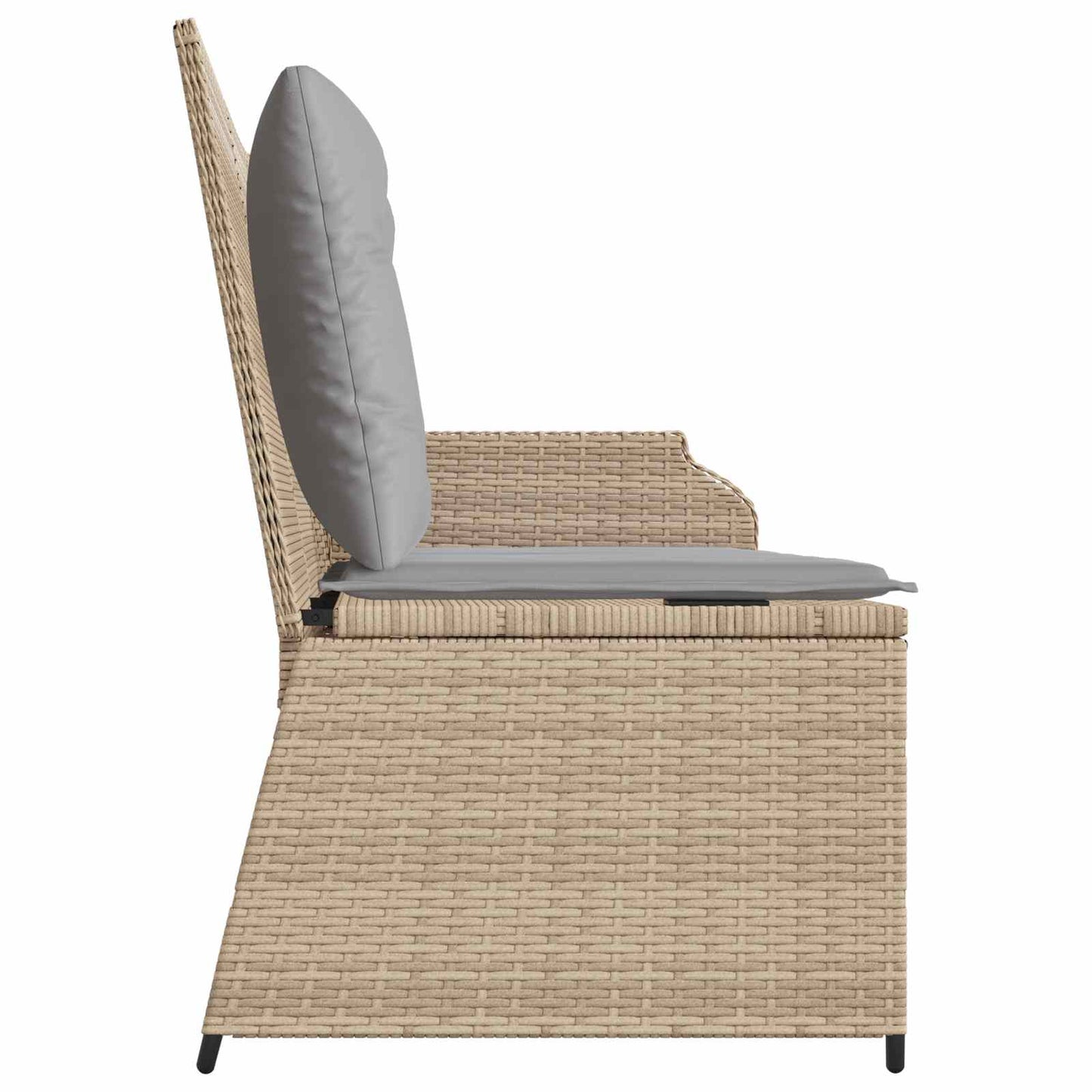 vidaXL Banc de jardin avec coussins beige et gris en résine tressée