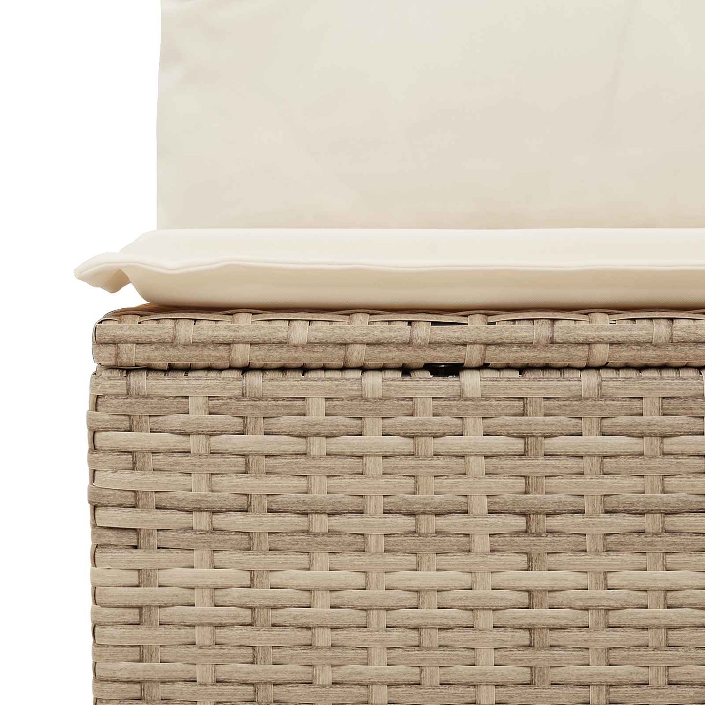 vidaXL Banc de jardin avec coussins Noir et blanc crème Résine tressée
