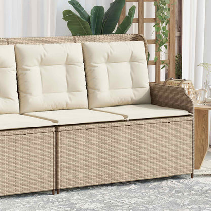 vidaXL Banc de jardin avec coussins Noir et blanc crème Résine tressée