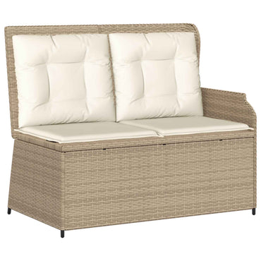 vidaXL Banc de jardin avec coussins Noir et blanc crème Résine tressée