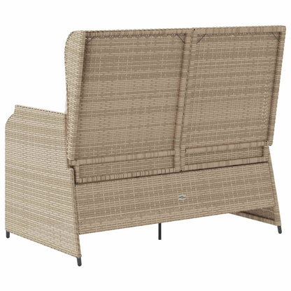 vidaXL Banc de jardin avec coussins Noir et blanc crème Résine tressée