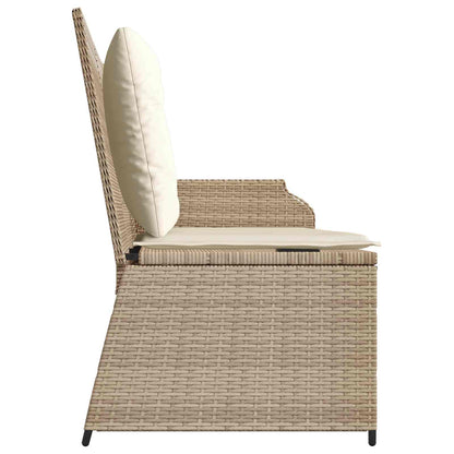 vidaXL Banc de jardin avec coussins Noir et blanc crème Résine tressée