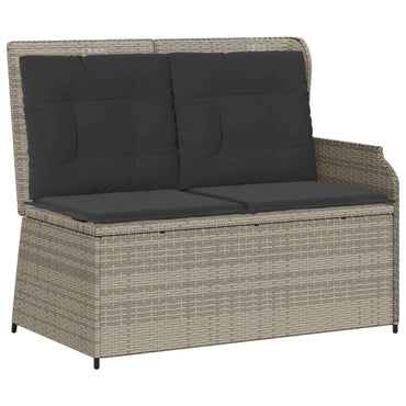 vidaXL Banc de jardin avec coussins gris clair en résine tressée