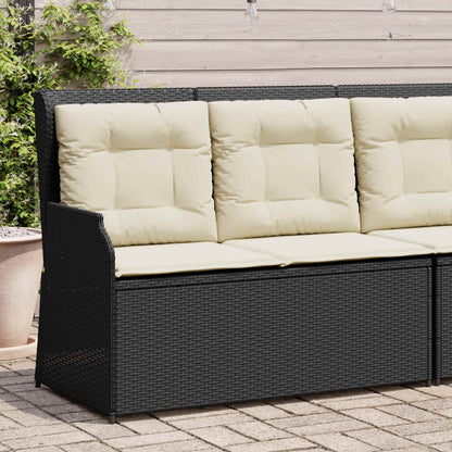 vidaXL Banc de jardin noir en résine tressée