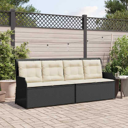 vidaXL Banc de jardin noir en résine tressée