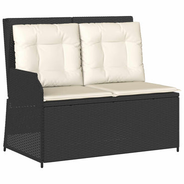 vidaXL Banc de jardin noir en résine tressée