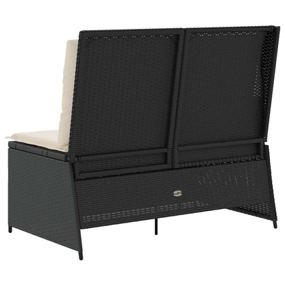 vidaXL Banc de jardin noir en résine tressée