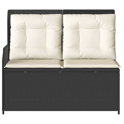 vidaXL Banc de jardin noir en résine tressée