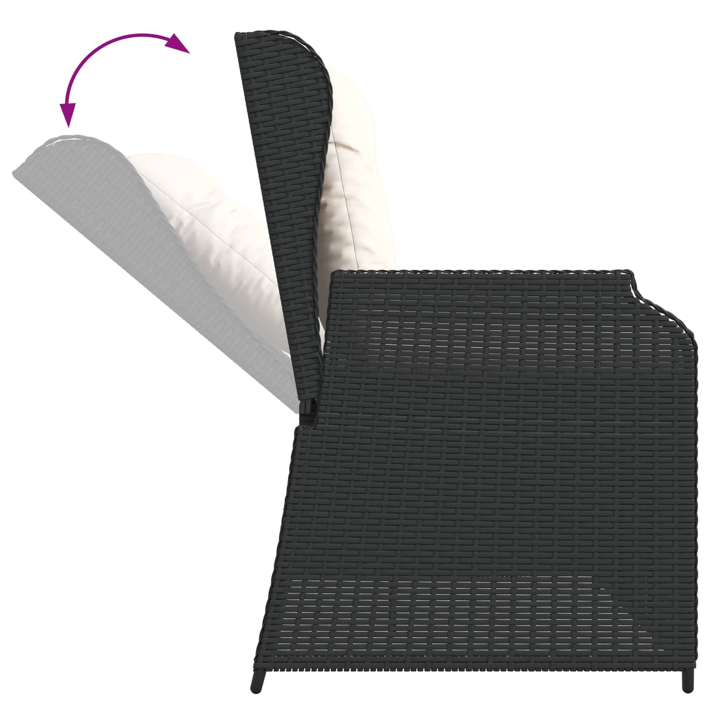 vidaXL Banc de jardin noir en résine tressée