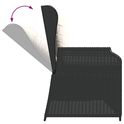 vidaXL Banc de jardin noir en résine tressée