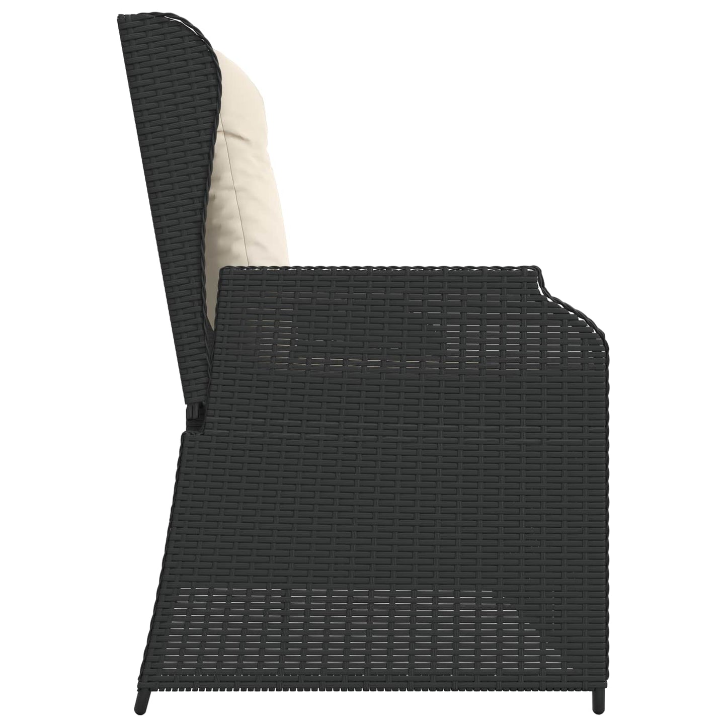 vidaXL Banc de jardin noir en résine tressée