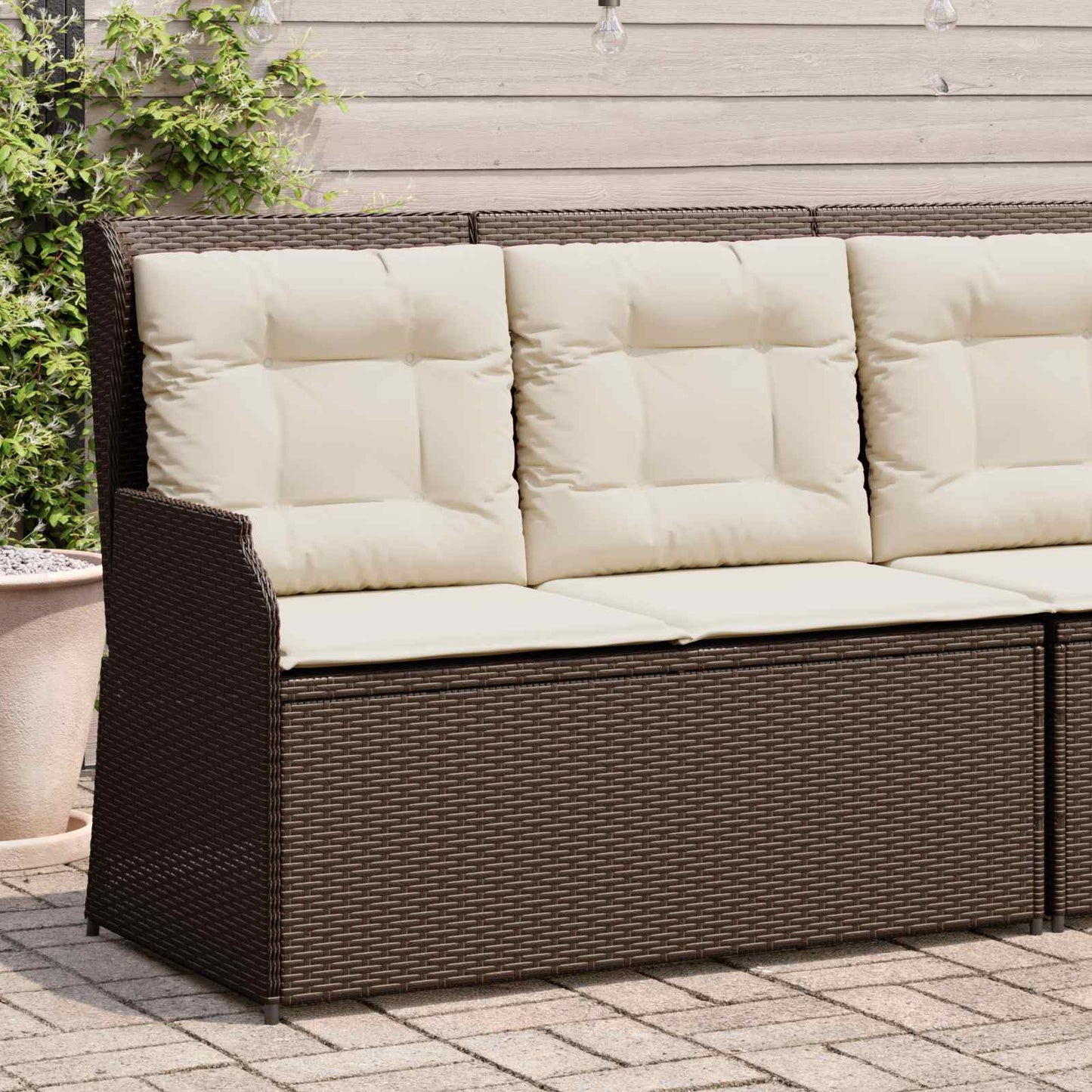 vidaXL Banc de jardin marron en polyrotin