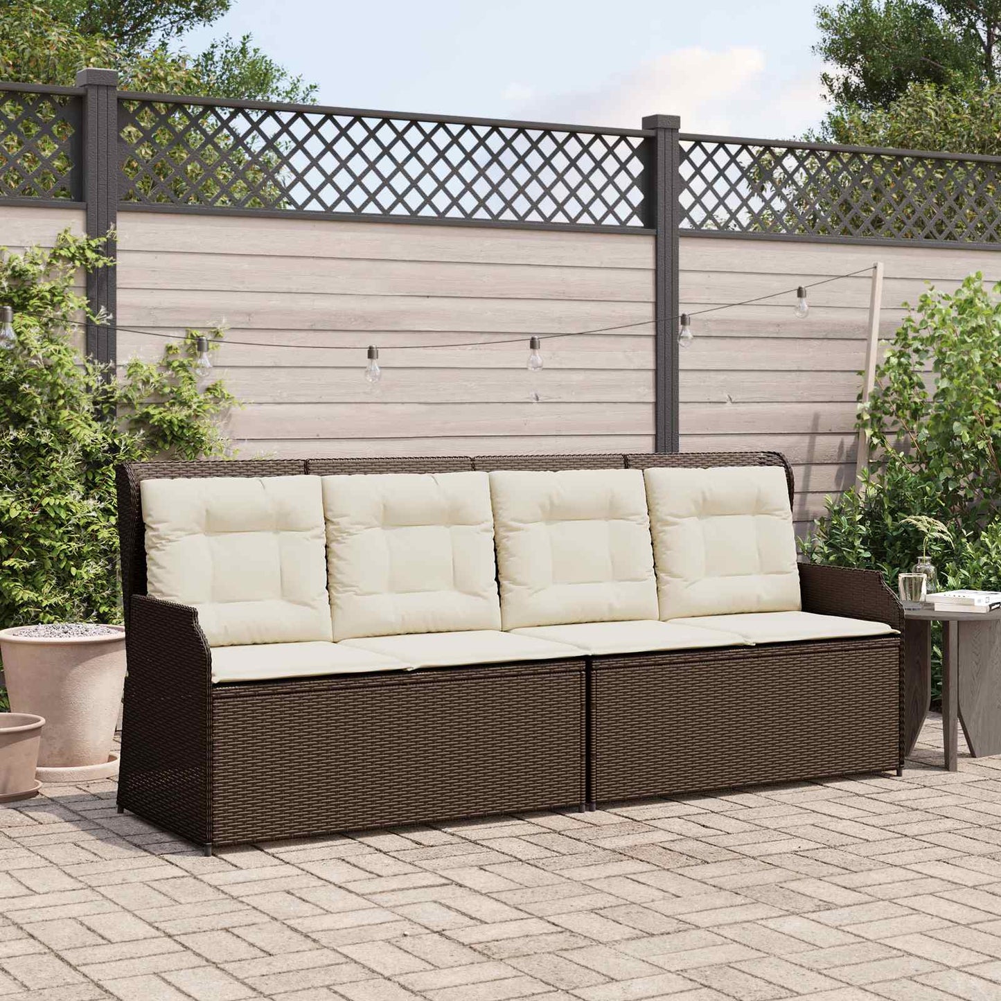 vidaXL Banc de jardin marron en polyrotin