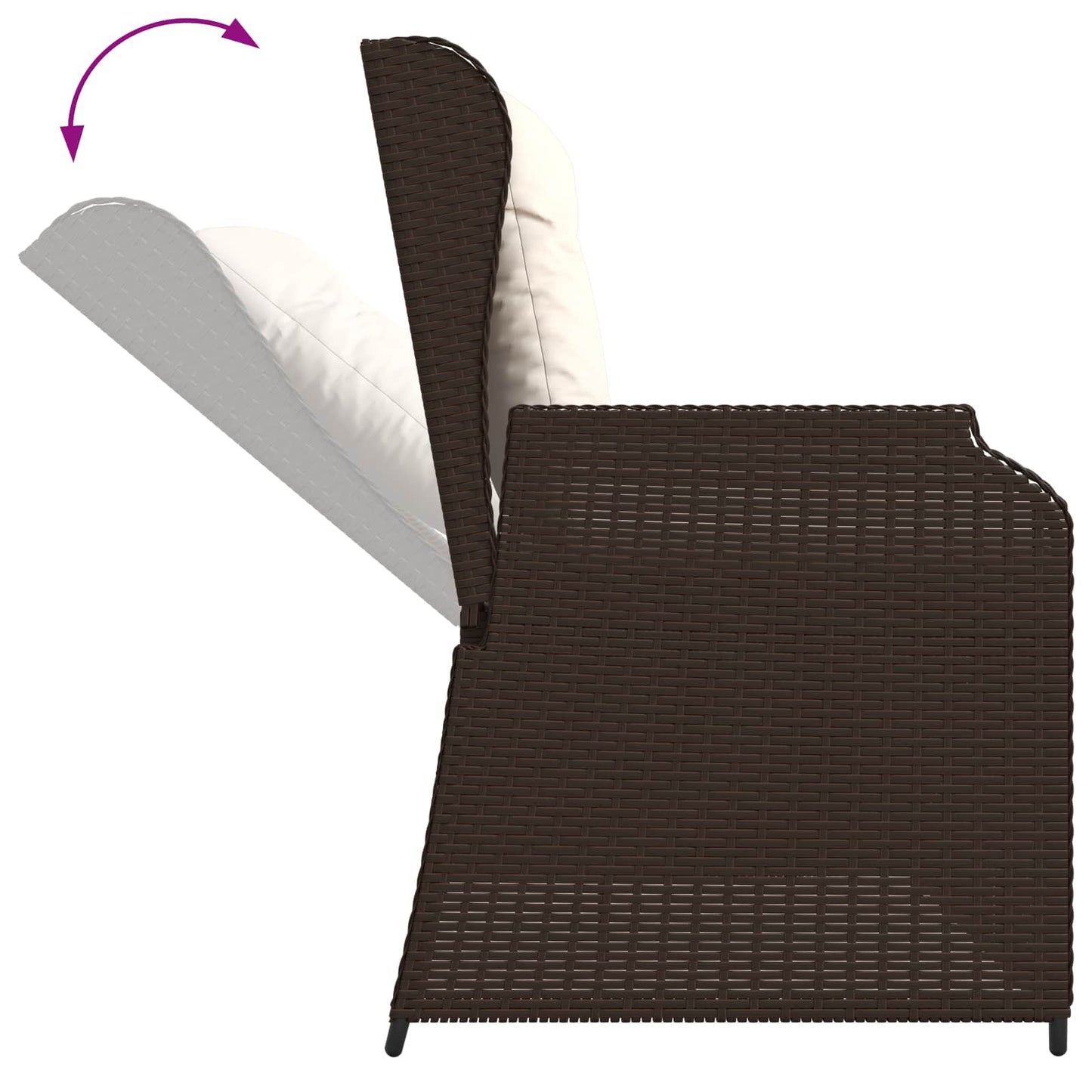 vidaXL Banc de jardin marron en polyrotin