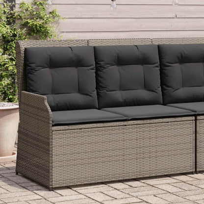 vidaXL Banc de jardin gris en résine tressée
