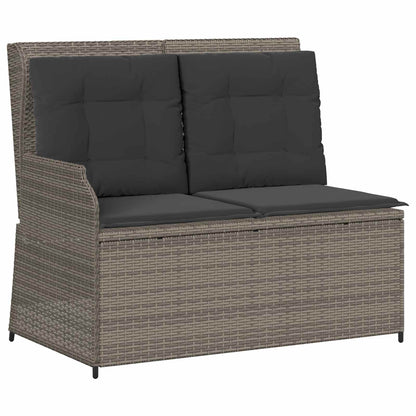 vidaXL Banc de jardin gris en résine tressée