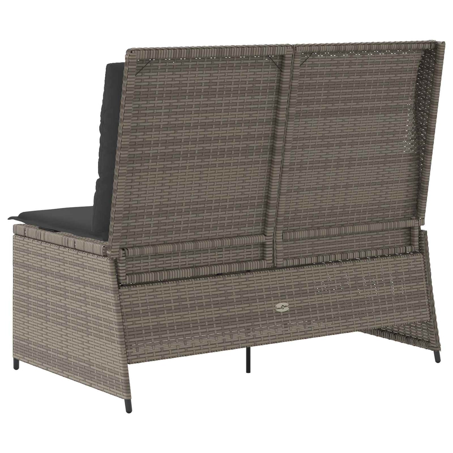 vidaXL Banc de jardin gris en résine tressée